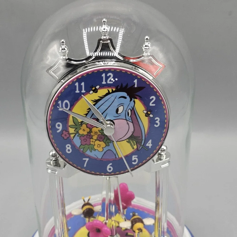 Disney Winnie the Pooh Eeyore Anniversary Clock Ladybugs & Bees Spin Pendulum